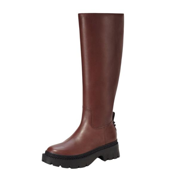 Coach Womens Julietta Knee High Boot US 6.5 B EU 37 Walnut Brown Leather NWOB - Picture 1 of 10